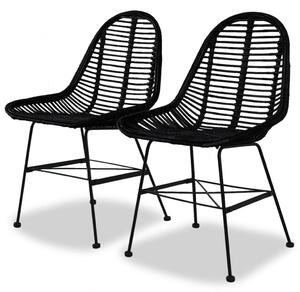 VidaXL Blagovaonske stolice od prirodnog ratana 2 kom crne