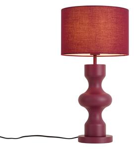 Retro Table Lamp Plum with Fabric Shade - Captain