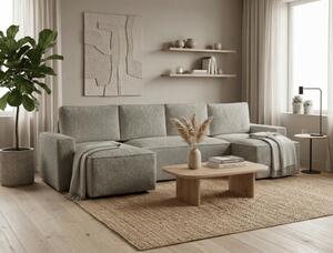 Razvlačna U kutna garnitura SMART BOUCLE 303x143 cm, sivo-bež