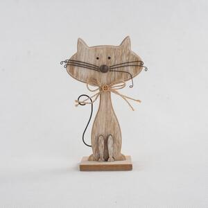 Drvena dekoracija u obliku mačke Dakls Cats, visina 18 cm