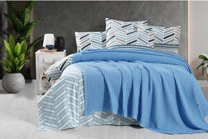 Plavi pamučan prekrivač 220x240 cm Waffle – Mila Home