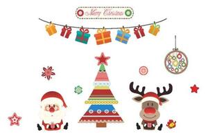 Zidna Naljepnica - Merry Christmas - Djedica i Rudolf