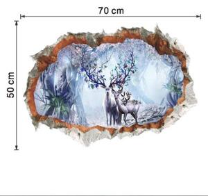 3D Dekorativna zidna naljepnica - Deer Family