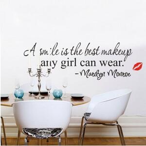 Dekorativna zidna naljepnica - A smile is the best makeup