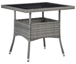 VidaXL Vrtni blagovaonski stol od poliratana i stakla sivi