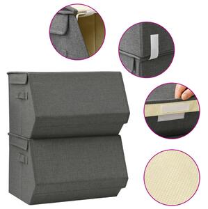 VidaXL 2-dijelni set kutija za pohranu s poklopcem antracit od tkanine