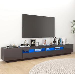 VidaXL TV ormarić s LED svjetlima visoki sjaj sivi 260 x 35 x 40 cm