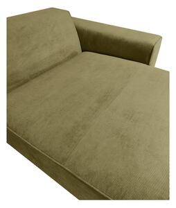 Kaki zelena baršunasta modularna sofa u obliku slova U Scandic Sting, desni kut
