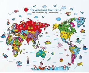 Zidna naljepnica - Travel round the world