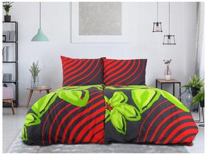 Pamučna posteljina FLOERIC crveno-zelena Dimenzije posteljine: 70 x 90 cm | 140 x 200 cm