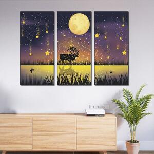 Zidna naljepnica u tri dijela Deer in the night