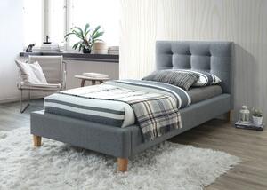 Tapacirani krevet TEXAS 90 x 200 cm sivi