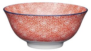Crvena keramička posuda Kitchen Craft Floral, ø 16 cm