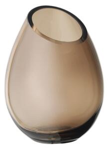 Smeđa staklena vaza Blomus Raindrop visina 16,5 cm