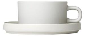 Set od 2 bijele keramičke šalice s tanjurima Blomus Pilar, 170 ml