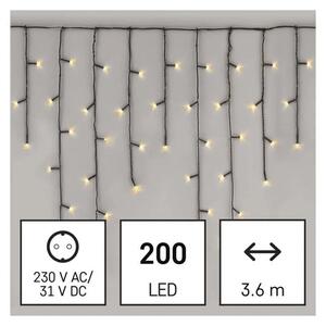 Emos Božićne lampice, LED, ledenice, toplo bijela, 8 načina rada, IP44, 3.6m