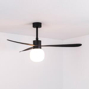 FARO BARCELONA Stropni ventilator Amelia Ball L LED, crni, DC, tih, prigušiva, Crno, Dnevni boravak/blagovaonica, Plastika