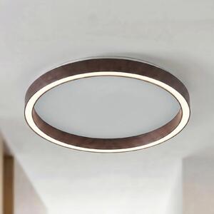 Lucande Rotundo LED stropna svjetiljka, Ø 40 cm, smeđa, dimabilna, prigušiva, Smeđa / hrđa, Dnevni boravak/blagovaonica, Plastika