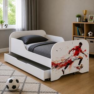 Kompletni dječji krevet 140 x 70 cm s madracem i letvičastom podnicom - FOOTBALLER