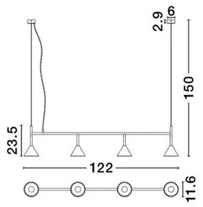 CONICO LUSTER CRNI GU10 4X10W IP20 NL9011433