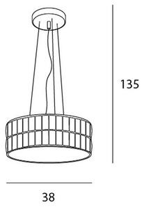 MAXLIGHT P0236 - Luster na sajli DIAMANTE 5xG9/42W/230V pr. 38 cm krom