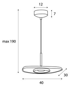 MAXLIGHT P0561 - LED Luster na sajli DEUX LED/5W/230V bež/siva