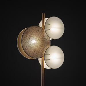 TK Lighting Pulse podna lampa, sjenila od jute, prirodno smeđa/bijela, 3 žarulje, Smeđa / hrđa, Dnevni boravak/blagovaonica, Tkanina / tekstil