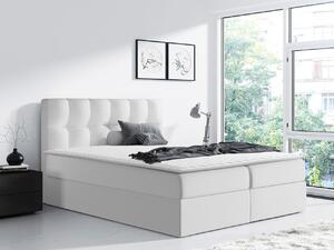 Bračni krevet Boxspring Maddox (180x200) (ekokoža Soft 017 (bijela))