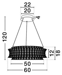 CELYSIA KRISTALNI LED LUSTER 56W IP20 3500K TRIAK PRIGUŠLJIV NL9019773