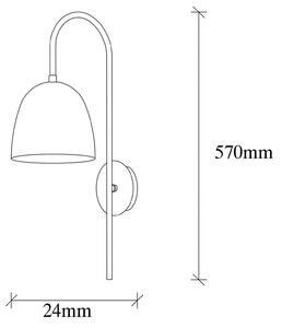 Zidna lampa Tattoo 3321, antikno zlato, metal, Ø 16 cm