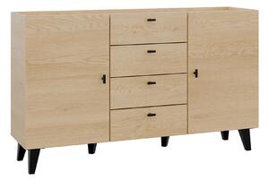 Komoda Comfivo Avimelo 100Hrast, Crna, S ladicama i vratima, 90x151x40cm