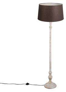 Podna lampa s platnenom sjenilom smeđa 45 cm - Classico
