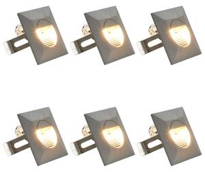 VidaXL Vanjske LED zidne svjetiljke 6 kom 5 W srebrne četvrtaste