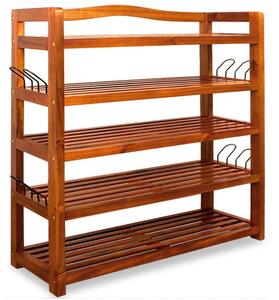 Casaria Regal za cipele RUSTIC, 5 polica, 75x26x82 cm, prirodno smeđi