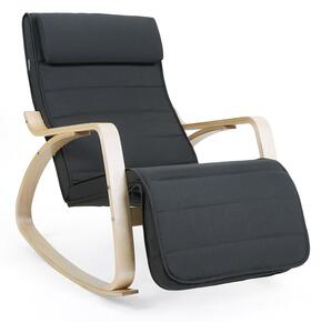 SongmicsHome Stolica za ljuljanje, ležaljka SWING, nosivost 150 kg, 67x115x91 cm, antracit