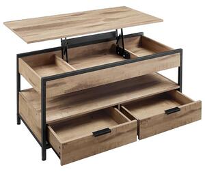 Vasagle Podesivi konferencijski stol GASPAR, 50x100x(48–63) cm, camel smeđi/crni