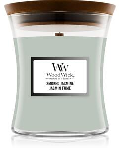 Woodwick Smoked Jasmine mirisna svijeća s drvenim fitiljem 275 g