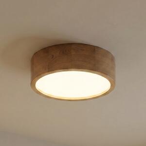 TEMAR LIGHTING Plafonjera Cleo, Ø 28 cm, 2 žarulje, drvo hrast, E27, prigušiva, Drvo, Dnevni boravak/blagovaonica, Drvo