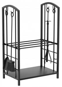 Stalak za drva za kamin s priborom 73 x 40 x 30 cm