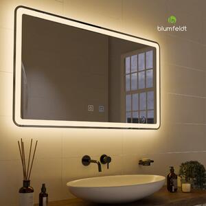 Blumfeldt Caledonian, LED kupaonsko ogledalo, IP44 LED dizajn, 3 temperature boje, 120 x 70 cm, mogućnost prigušivanja, funkcija protiv magljenja, tipka na dodir