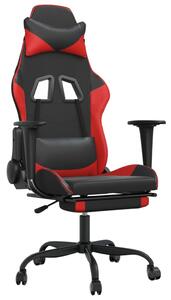 VidaXL Igraća stolica od umjetne kože s osloncem za noge Crna i crvena