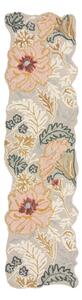 Svijetlo ružičasta ručno rađena vunena staza 60x230 cm Daphne Shaped Floral – Flair Rugs