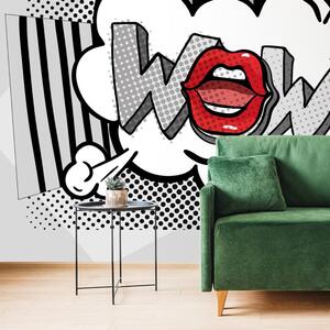 Tapeta stilski sivi pop art - WOW!