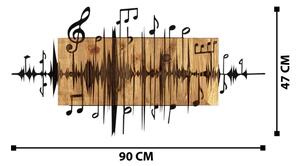 Zidna dekoracija 90x47 cm note drvo/metal