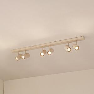 Lindby Kardis stropni reflektor, bež, 6 žarulja, metal, GU10, prigušiva, Bež, Područje hodnika, Aluminij