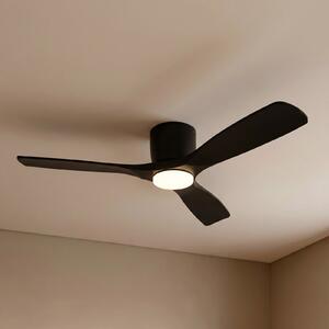 Lucande pametni LED stropni ventilator Moneno, crni, DC, Tuya, prigušiva, Crno, Dnevni boravak/blagovaonica, Metal