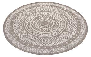 Smeđo-bež vanjski tepih Ragami Round, Ø 160 cm