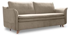 Bež baršunasti sklopiva sofa 225 cm Charming Charlie – Miuform