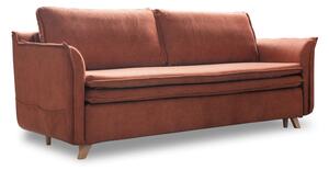 Ciglasta baršunasti sklopiva sofa 225 cm Charming Charlie – Miuform