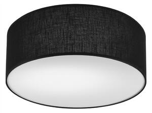 Crna stropna svjetiljka s tekstilnim sjenilom ø 35 cm Vivian – LAMKUR